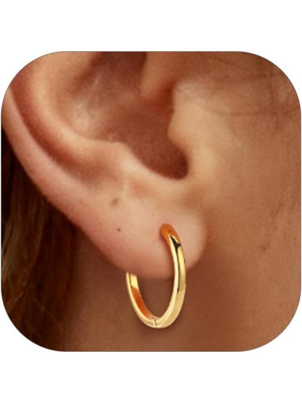 Sterling Silver Huggie Hoop Earrings for Women - Elegant & Lightweight Design